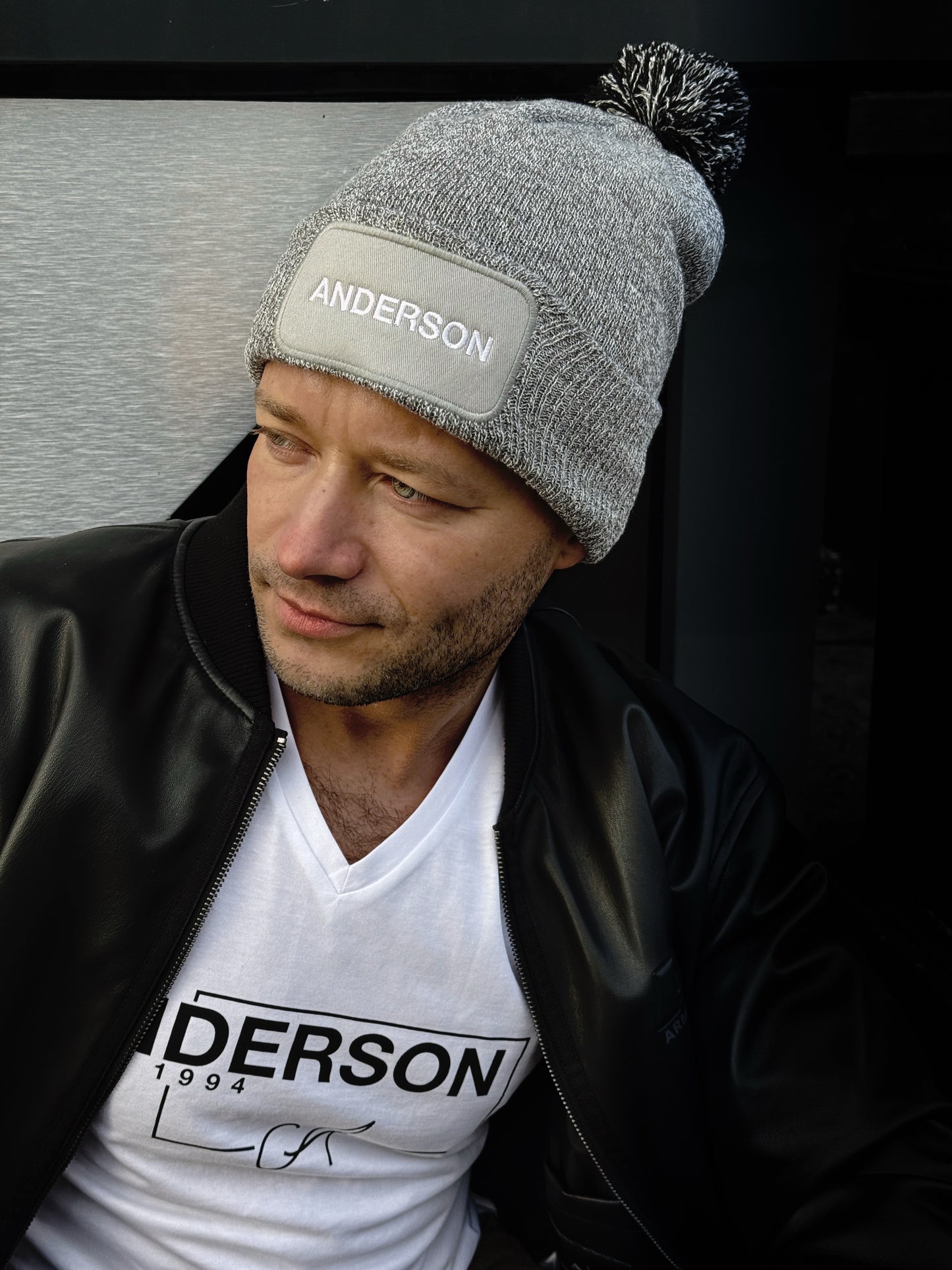 ANDERSON Logo Pom Pom Hat/Gray Unisex