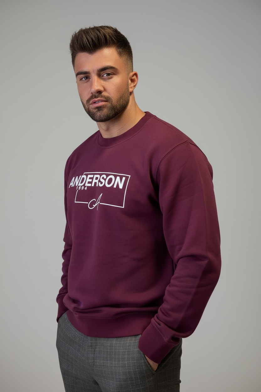 ANDERSON Sweatshirt/ Burgundy Unisex