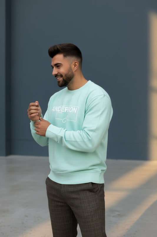 ANDERSON Sweatshirt/ Aqua Unisex