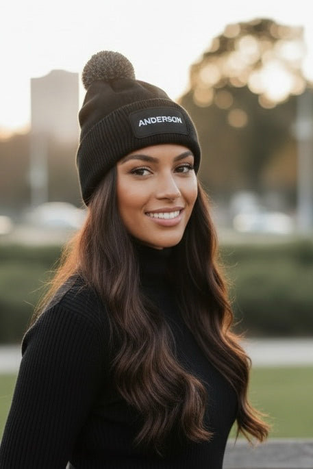 ANDERSON Logo Pom Pom Hat/Black Unisex