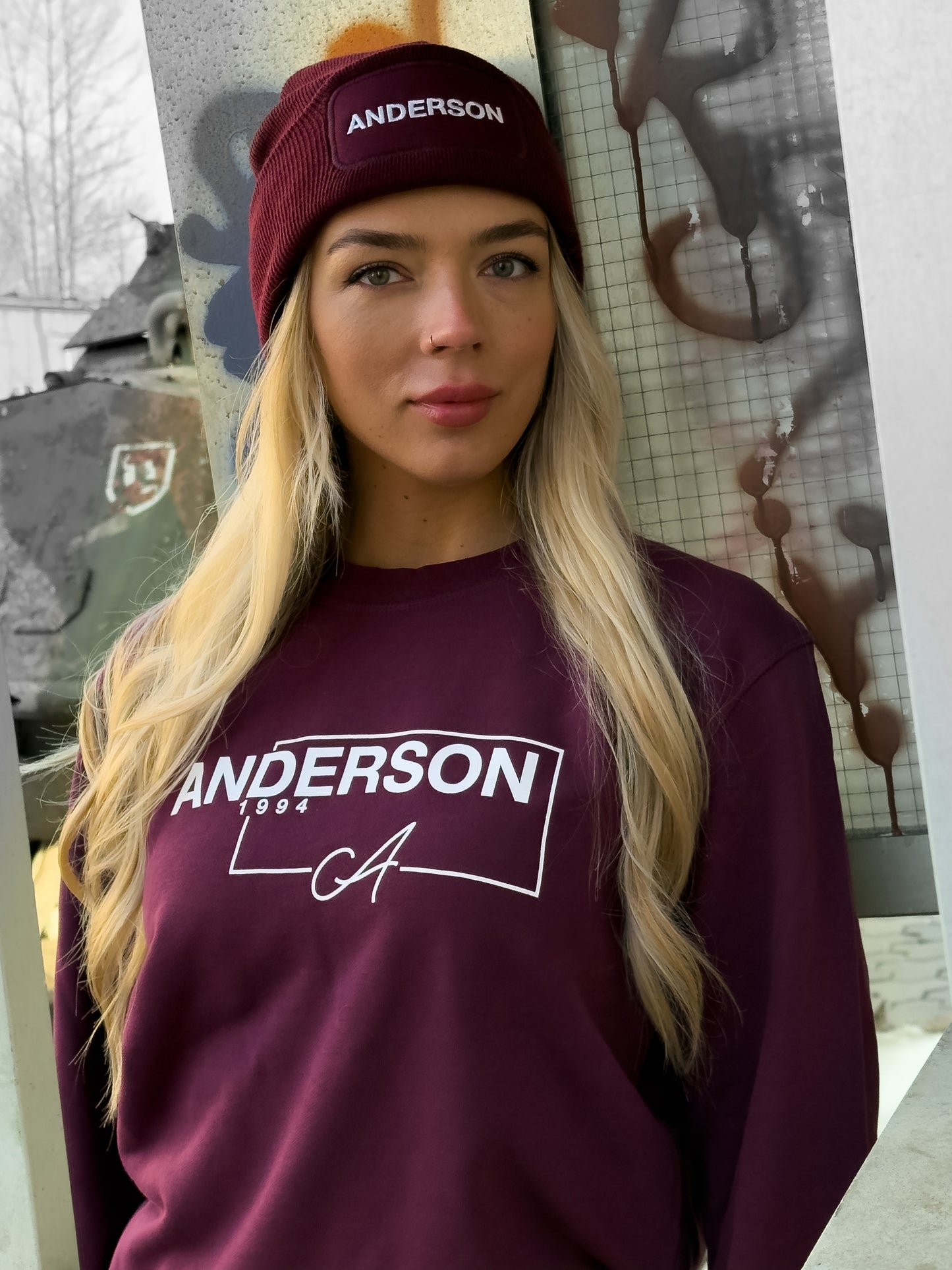 ANDERSON Sweatshirt/ Burgundy Unisex