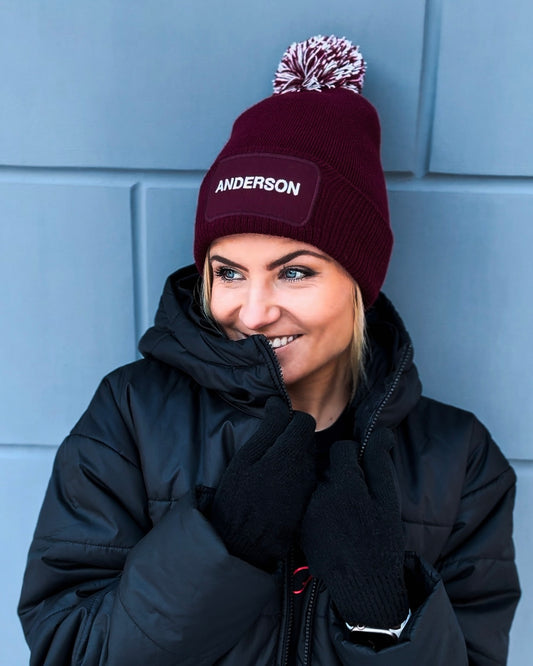 ANDERSON Logo Pom Pom Hat/Burgundy Unisex