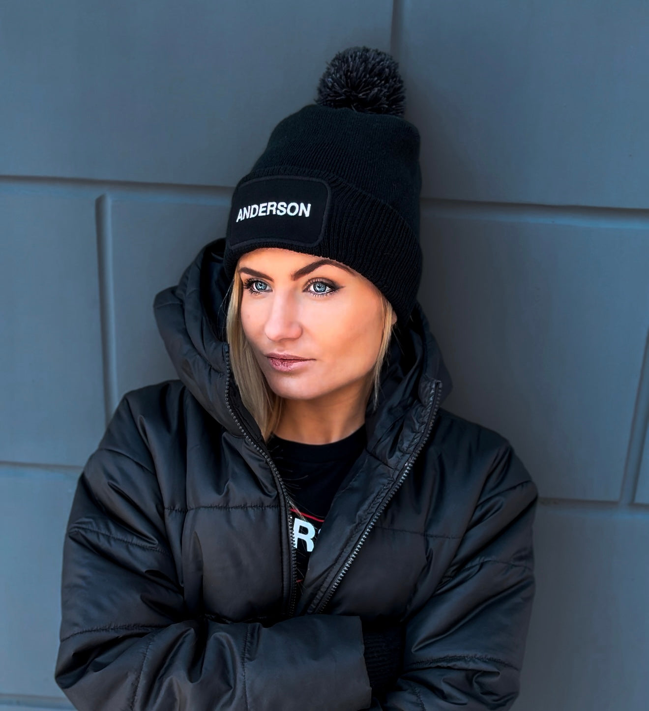 ANDERSON Logo Pom Pom Hat/Black Unisex