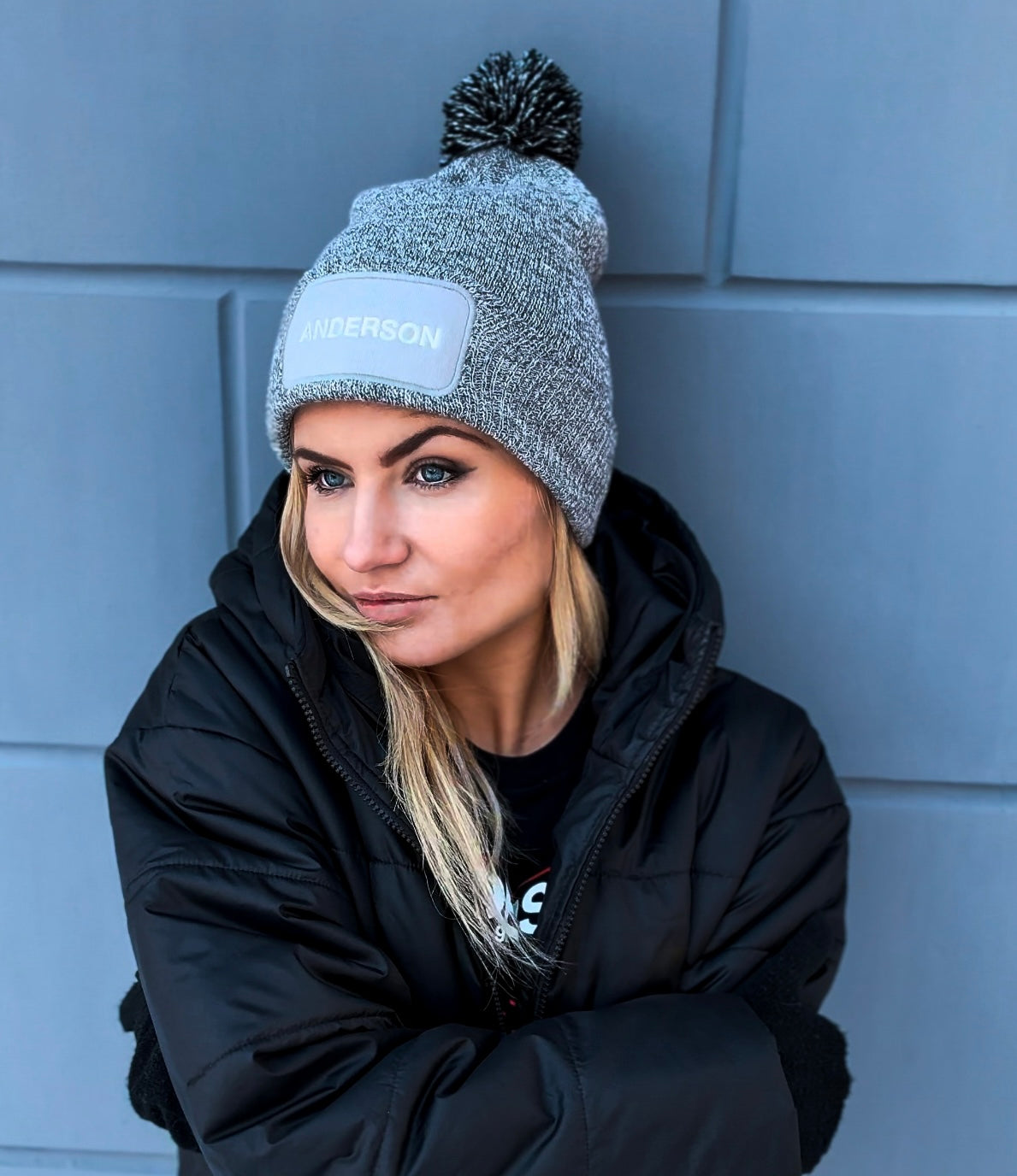 ANDERSON Logo Pom Pom Hat/Gray Unisex