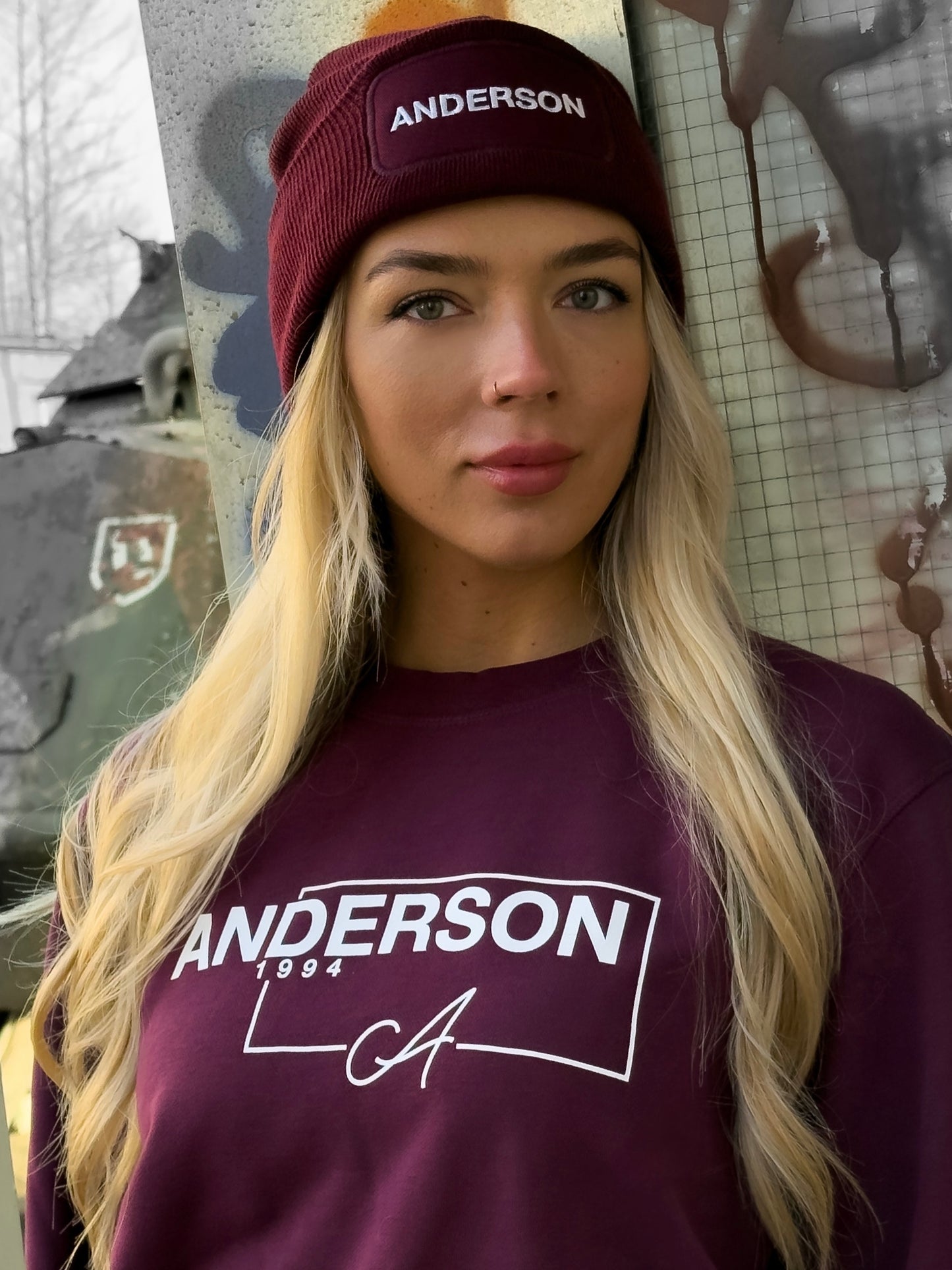 ANDERSON Logo Hat/Burgundy Unisex
