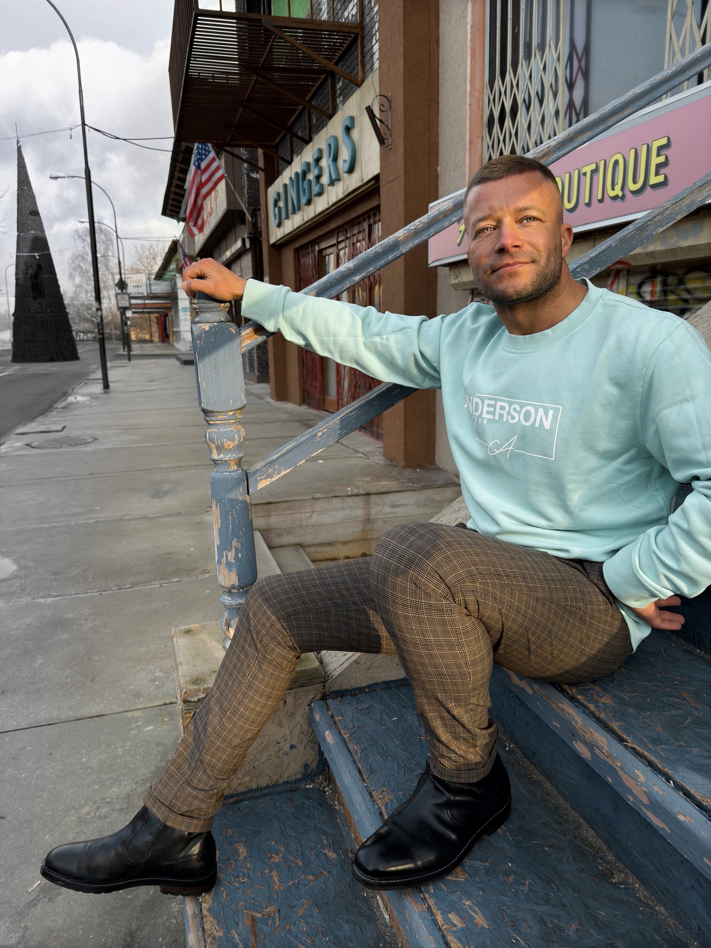 ANDERSON Sweatshirt/ Aqua Unisex
