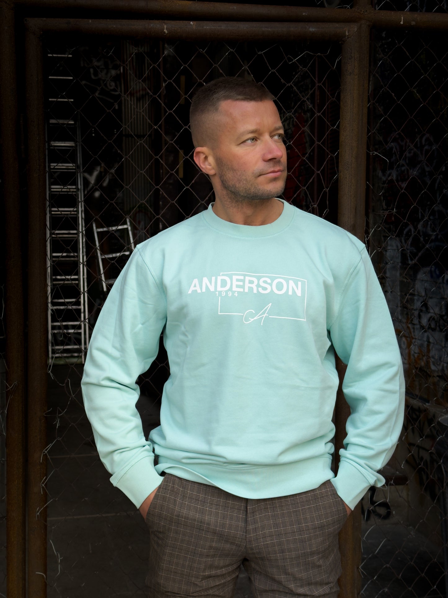 ANDERSON Sweatshirt/ Aqua Unisex