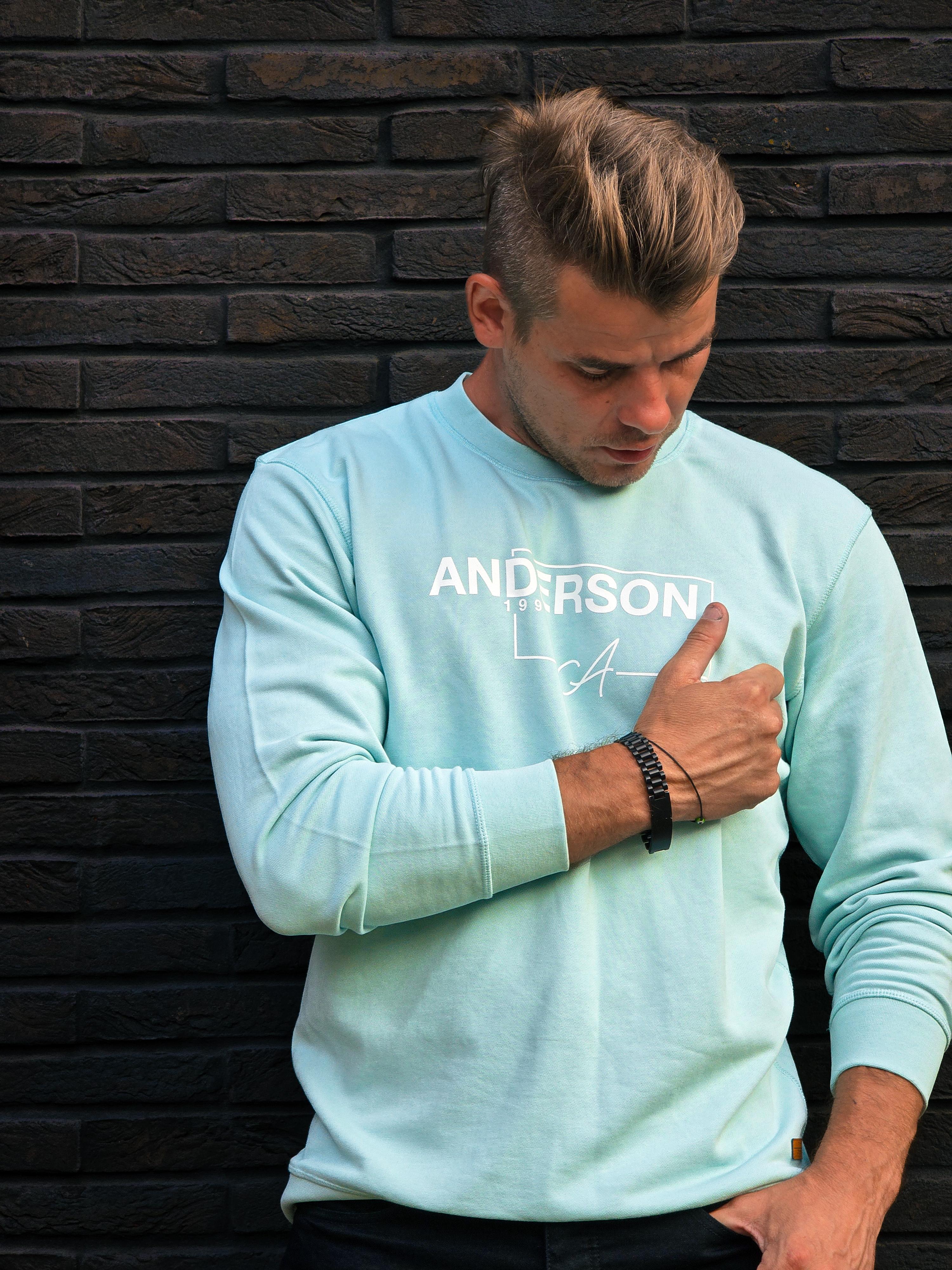 ANDERSON Sweatshirt/ Aqua Unisex